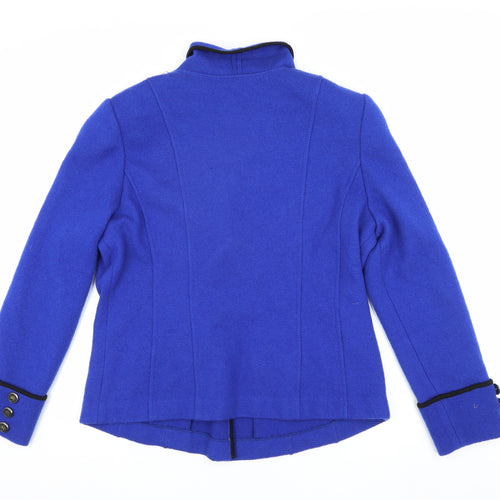 Basilier Women's Blue Blazer Size 14 Lined Notch Lapel