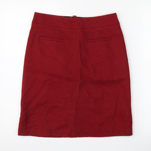 Laura Ashley Women's Red Wool Pencil Skirt, Size 8
