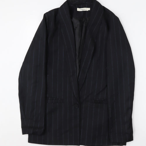 Daphnea Women's Black Pinstripe Blazer S - Classic Business Jacket
