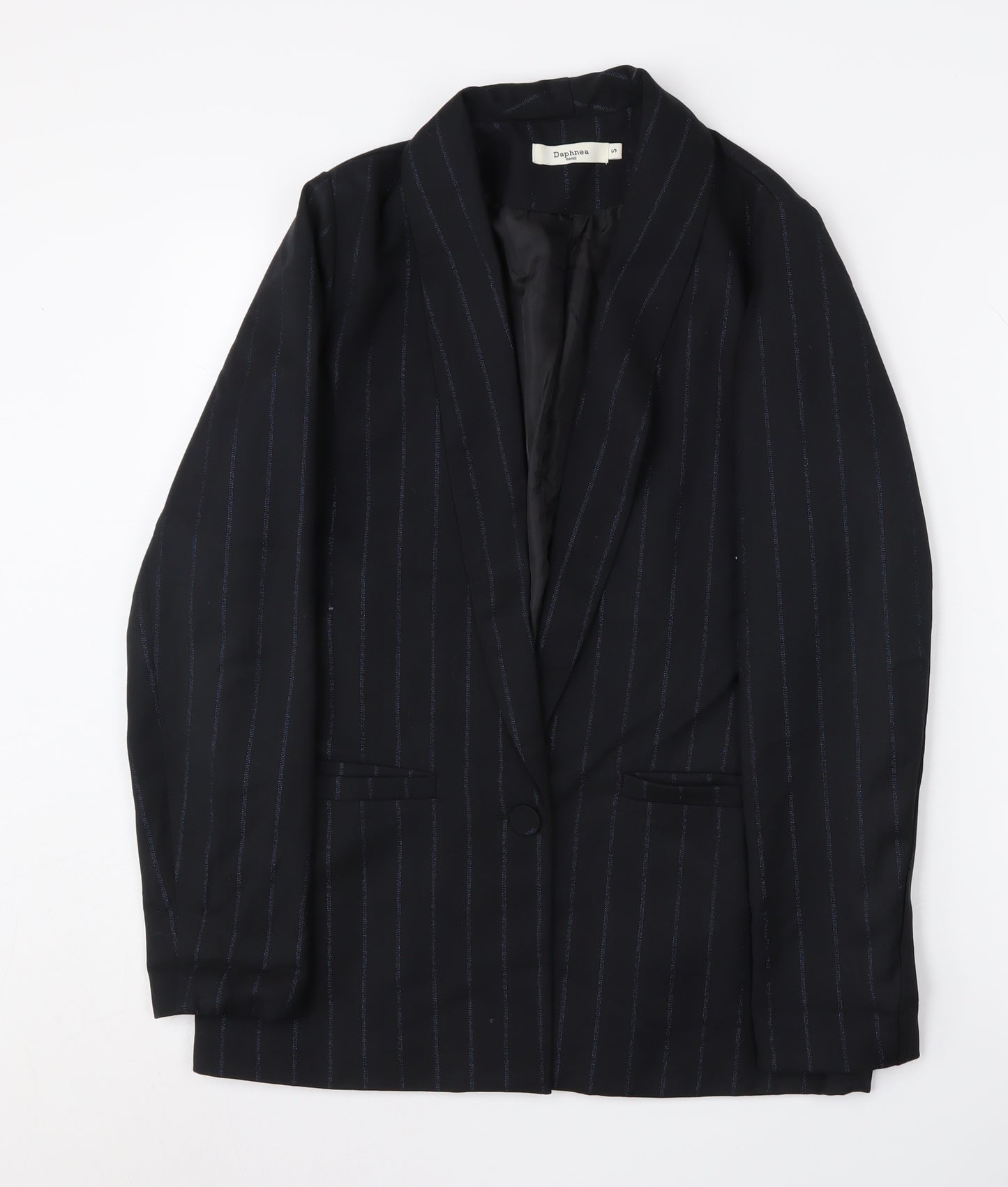 Daphnea Women's Black Pinstripe Blazer S - Classic Business Jacket