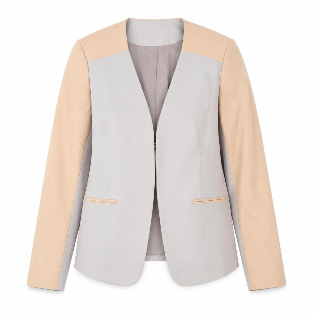 Front view of Isabella Oliver Women's Beige Blazer, size 6