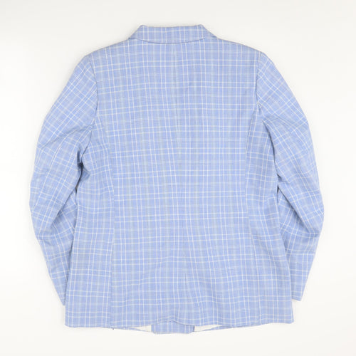 H&M Women's Blue Check Blazer Size 12