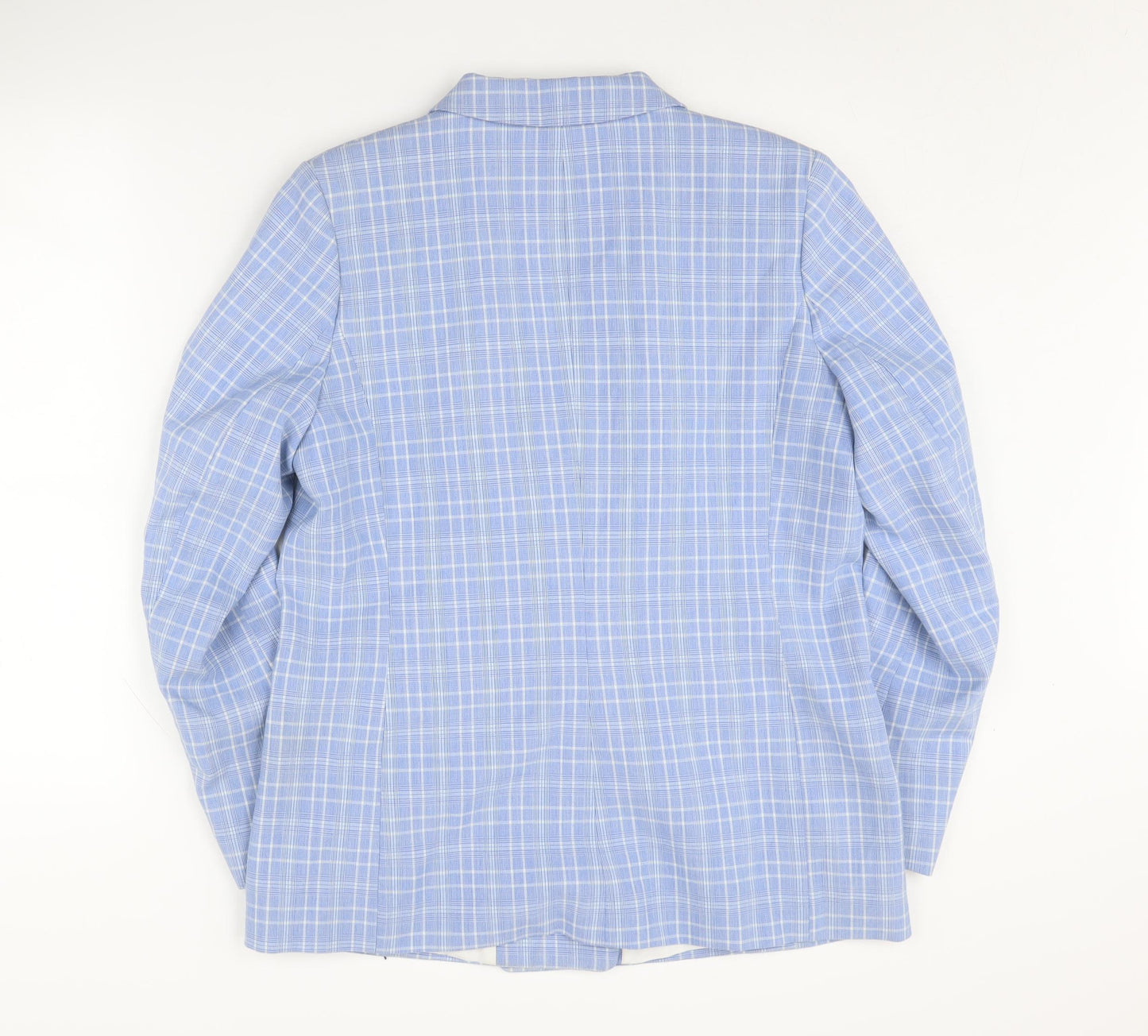 H&M Women's Blue Check Blazer Size 12