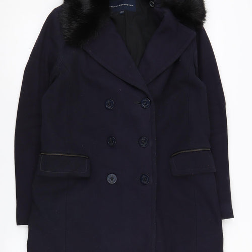 French Connection Women's Black Wool Pea Coat Size 6