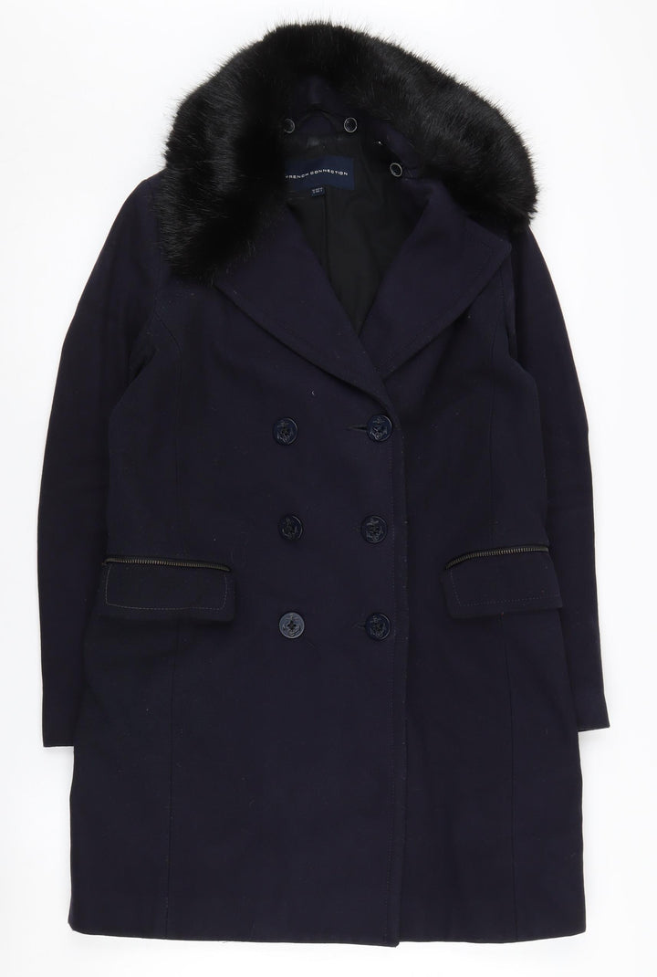 French Connection Women's Black Wool Pea Coat Size 6