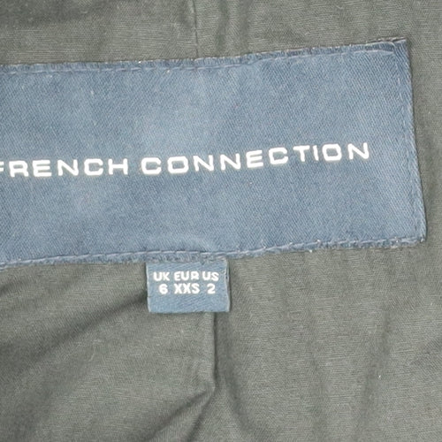 French Connection Women's Black Wool Pea Coat Size 6
