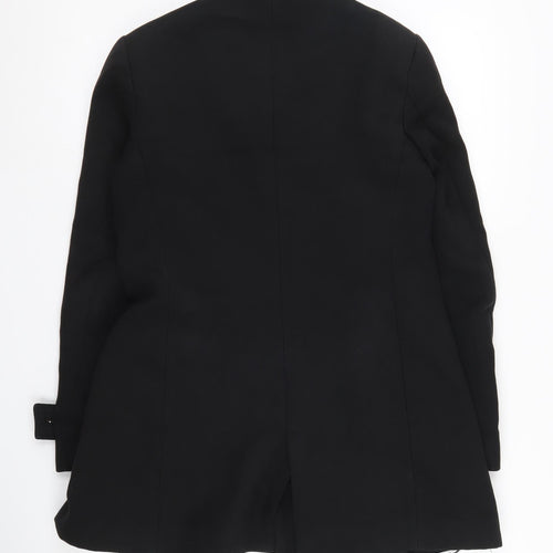 Zara Women's Black Wool Pea Coat S Casual Workwear