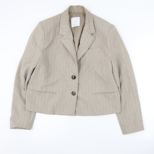 MNG Beige Suit Jacket Women's Size L, Two-Button