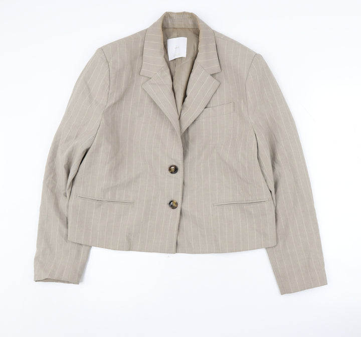 MNG Beige Suit Jacket Women's Size L, Two-Button