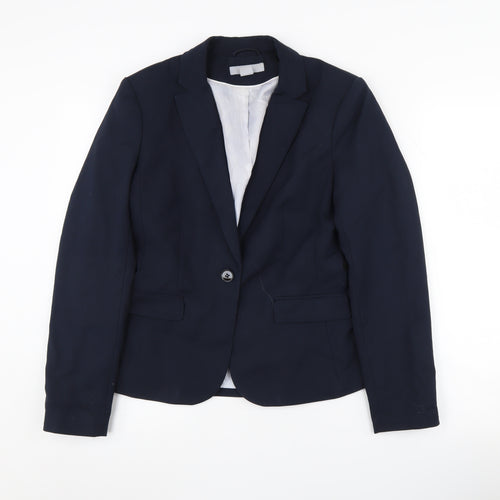 H&M Women's Blue Blazer, Size 10, Stylish Business Essential