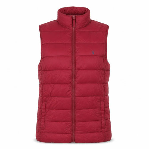 Joules Women's Red Puffer Waistcoat, S, Full Zip, Casual