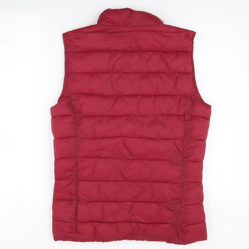 Joules Women's Red Puffer Waistcoat, S, Full Zip, Casual