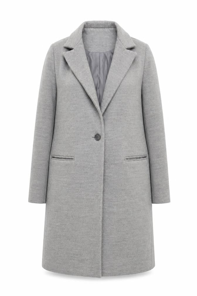 Front view of New Look Women's Grey Overcoat, size 8