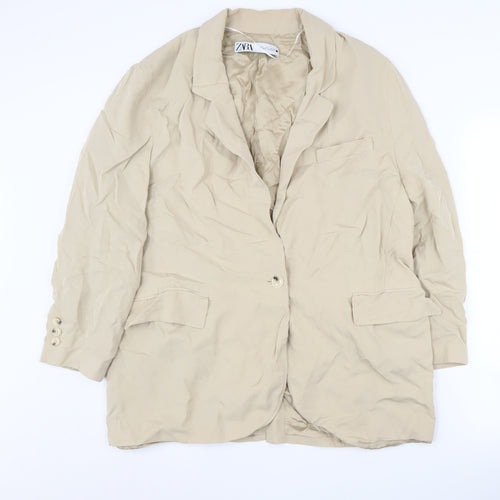 Zara Women's Beige Blazer, UK 12, Relaxed