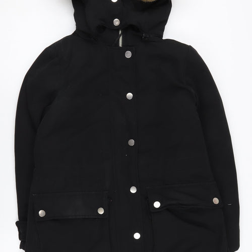 Warehouse Women's Black Parka Coat Size 8