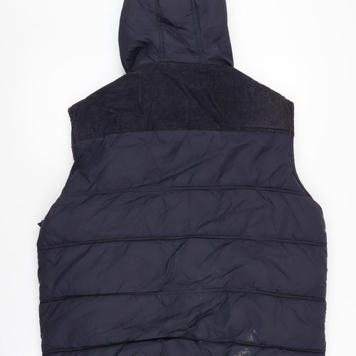 Easy Men's Blue Puffer Waistcoat, Hooded, Size L