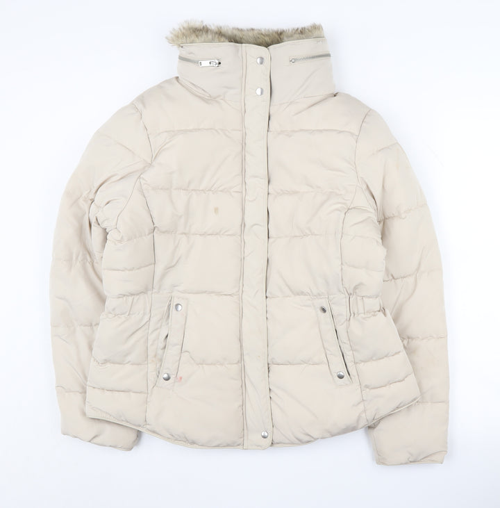New Look Women's Beige Puffer Jacket Size 14