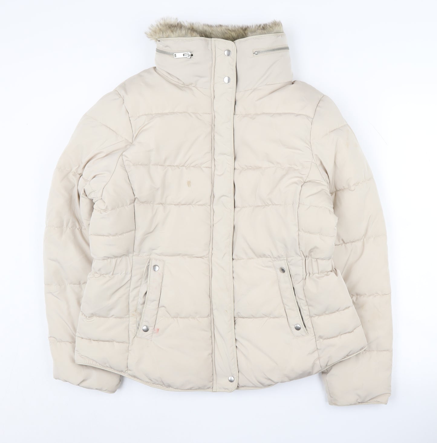 New Look Women's Beige Puffer Jacket Size 14