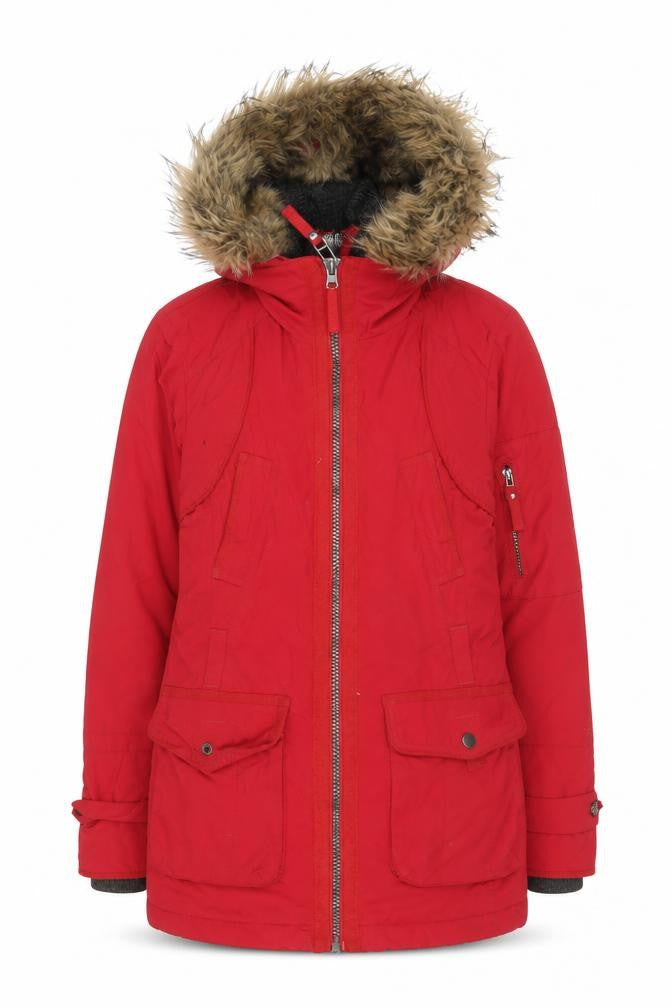 Next Women's Red Hooded Parka Jacket Size 10