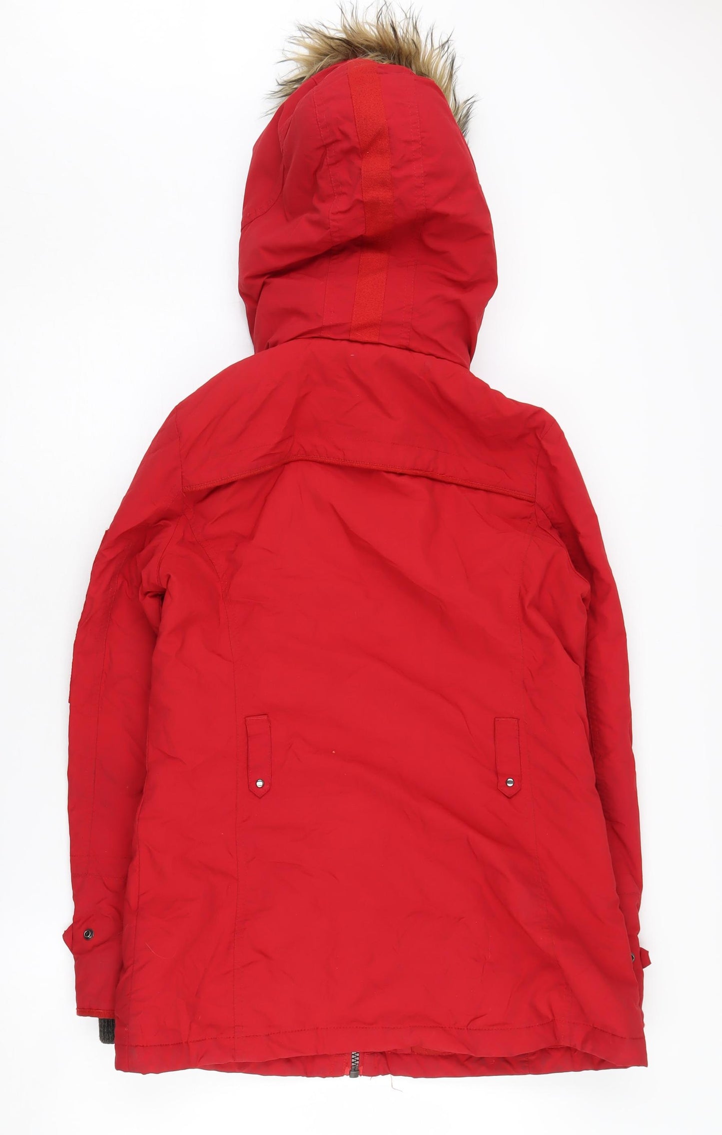 Next Women's Red Hooded Parka Jacket Size 10
