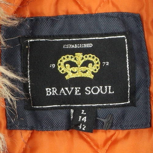 Brave Soul Women's Blue Parka Jacket Size L
