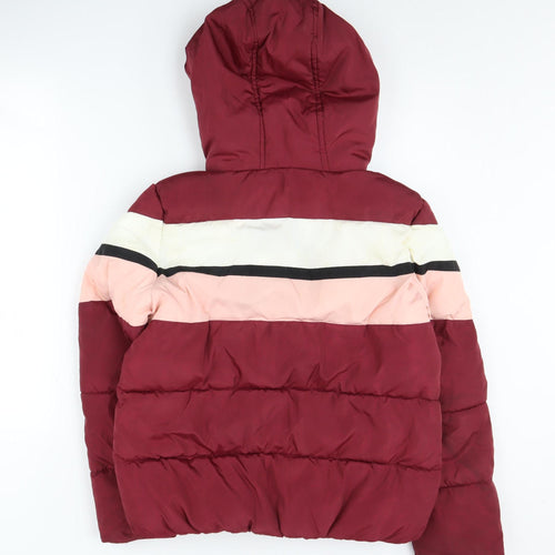 New Look Women's Red Puffer Jacket Size 10
