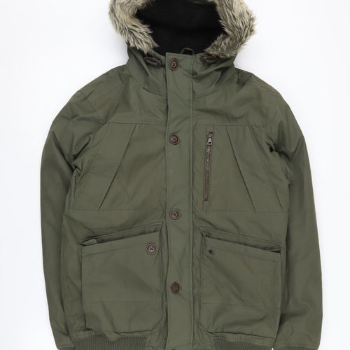 Industrialize Men's Green Hooded Parka Jacket S