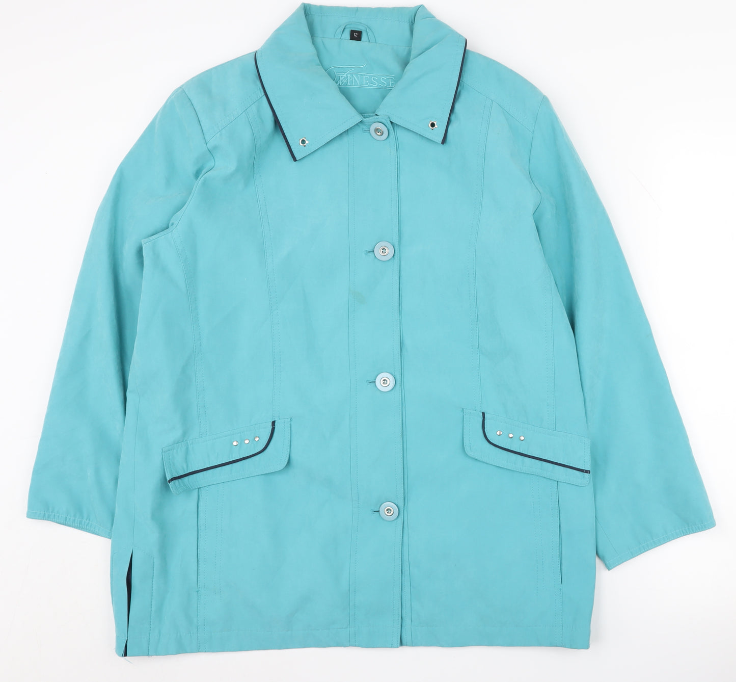 Finesse Women's Blue Mid-Length Coat Size 12