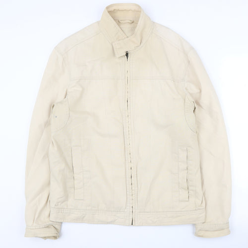 Next Men's Beige Basic Jacket M Full Zip Casual