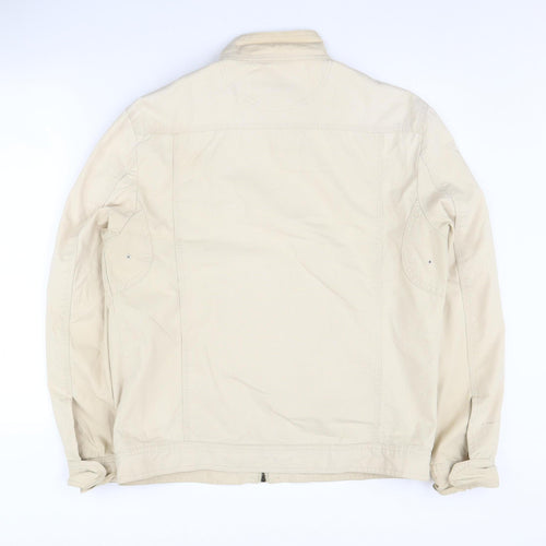 Next Men's Beige Basic Jacket M Full Zip Casual
