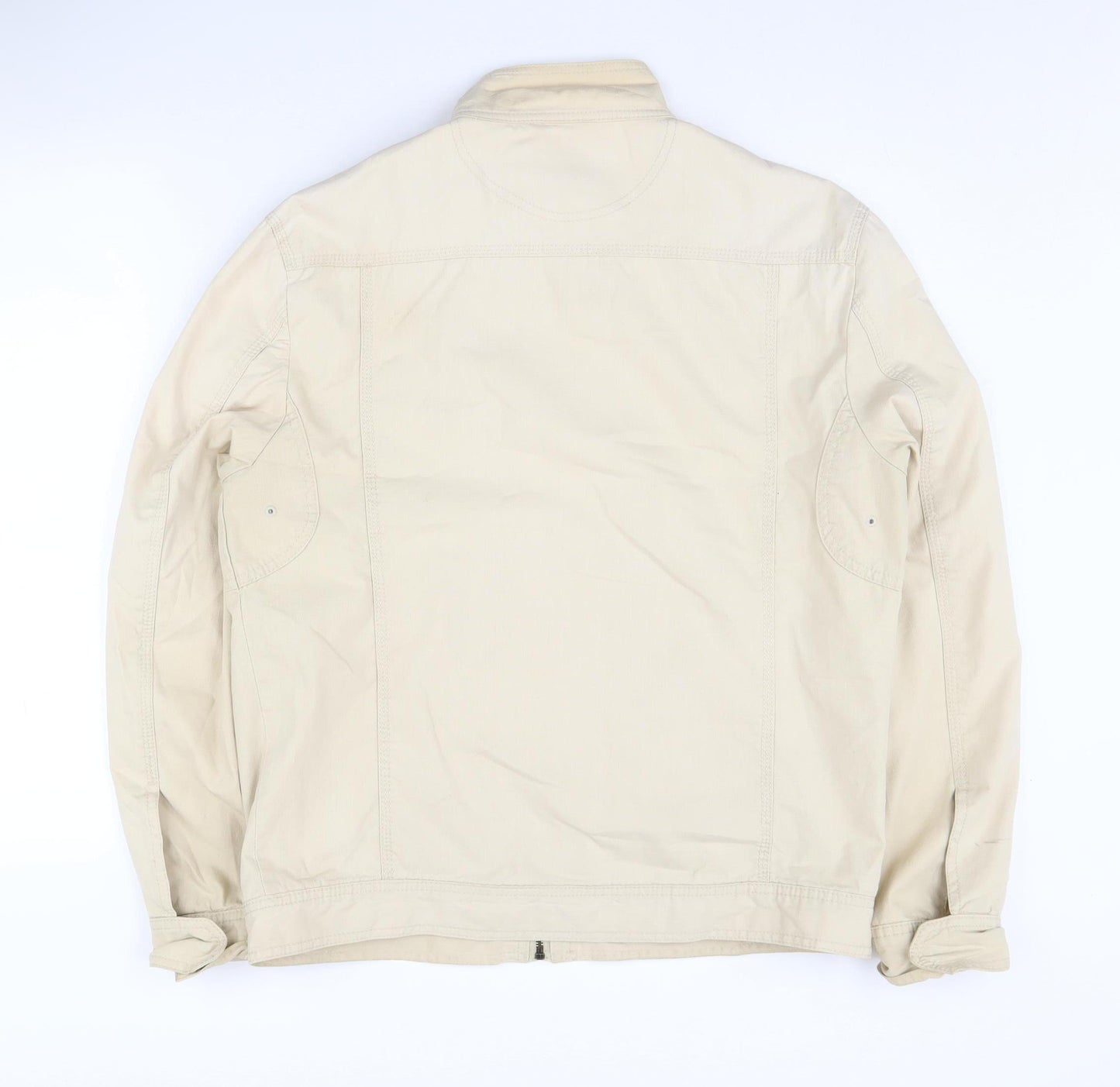 Next Men's Beige Basic Jacket M Full Zip Casual
