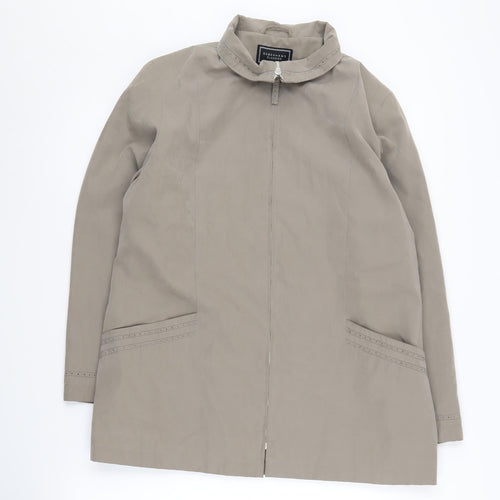 Debenhams Women's Beige Full Zip Coat Size 14