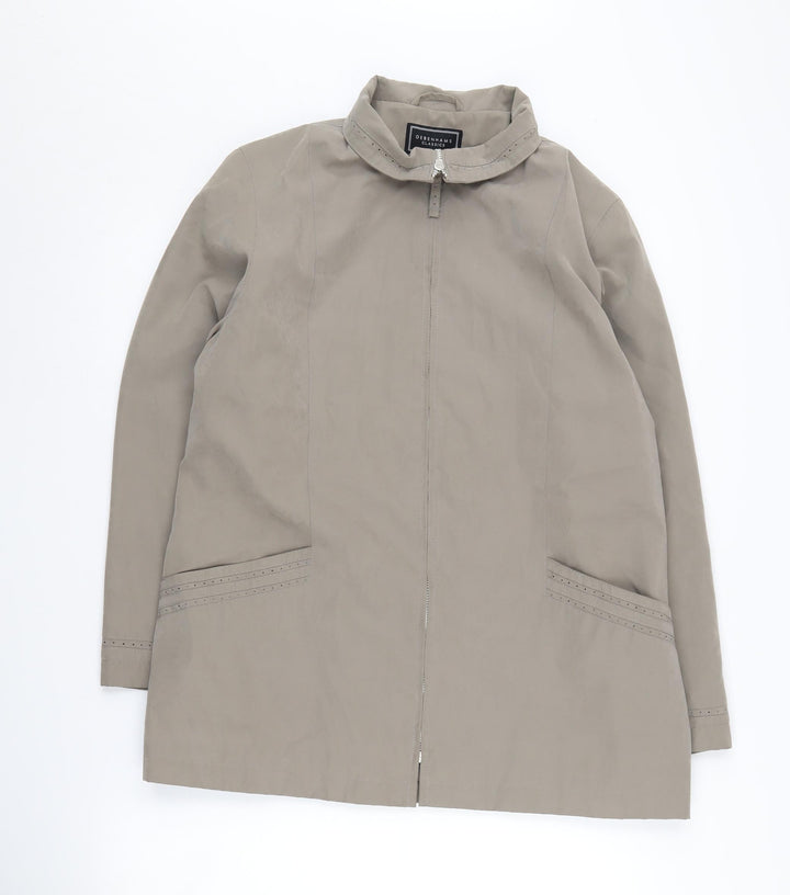 Debenhams Women's Beige Full Zip Coat Size 14