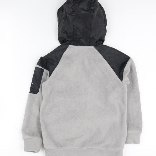 URBN-DEPT Boys Black Grey Fleece Jacket, Size 6 Years