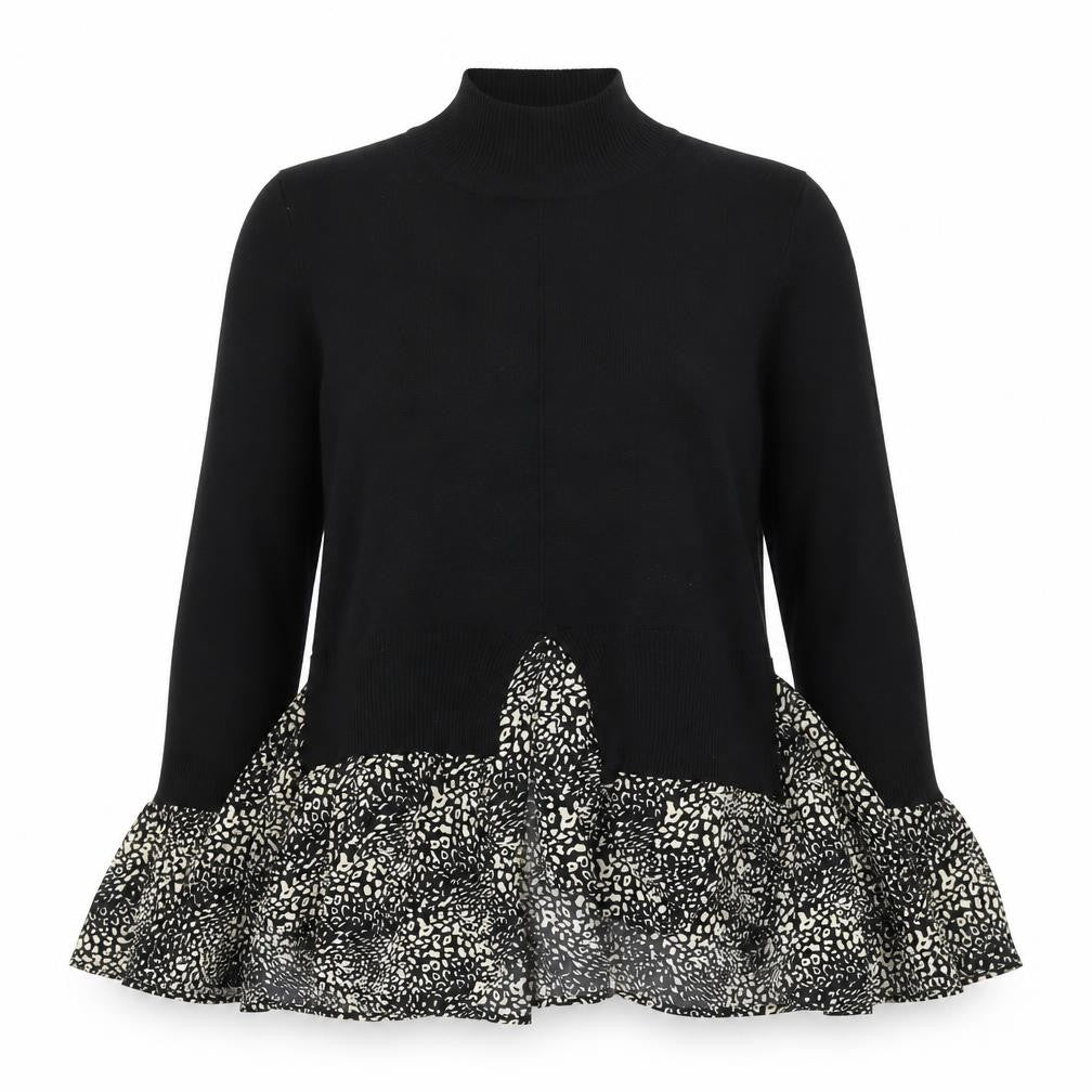 Front view of Roman Women's Black High Neck Jumper M