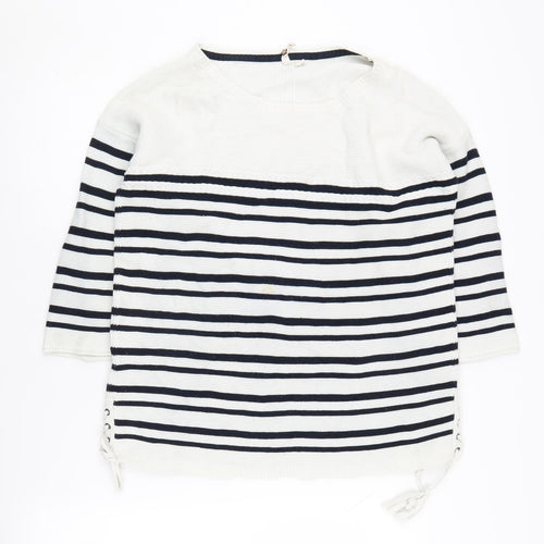 White Stuff Women's Striped Jumper, Size 12, Round Neck