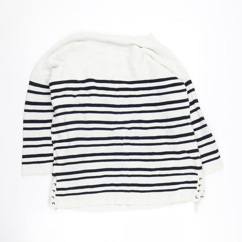 White Stuff Women's Striped Jumper, Size 12, Round Neck
