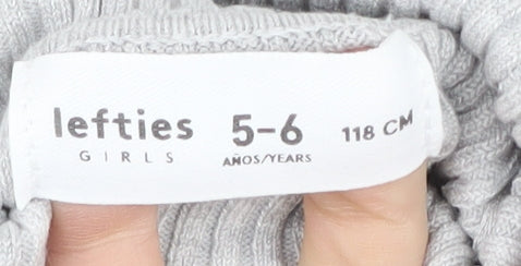 Lefties Girls Grey Roll Neck Pullover Jumper Size 5-6 Years