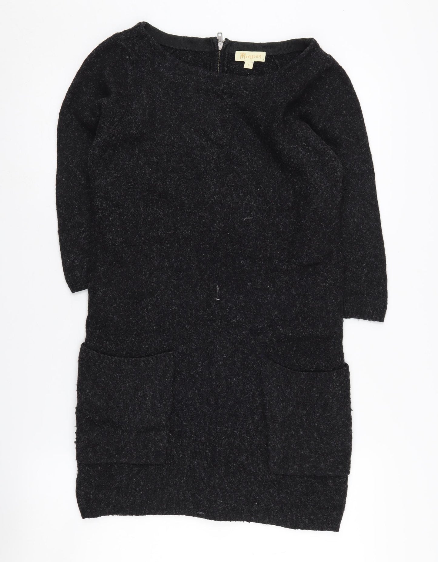 Monsoon Women's Black Boat Neck Knit Dress S