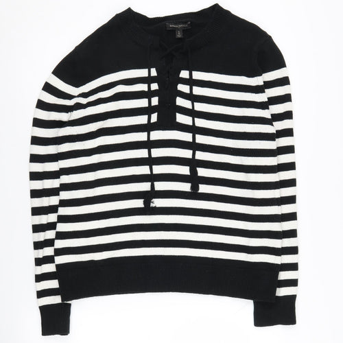 Banana Republic Women's Black Striped Knit Jumper L