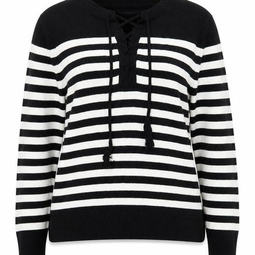 Banana Republic Women's Black Striped Knit Jumper L