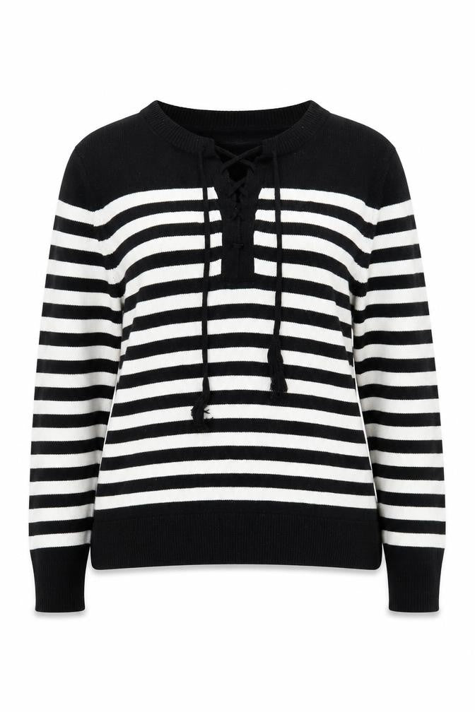 Banana Republic Women's Black Striped Knit Jumper L