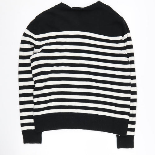 Banana Republic Women's Black Striped Knit Jumper L
