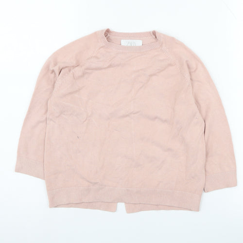 Zara Girls Pink Pullover Jumper, 3/4 Sleeve, Size 7 Years