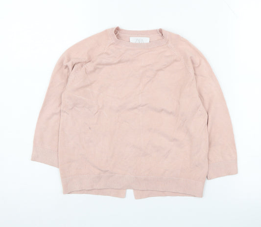 Zara Girls Pink Pullover Jumper, 3/4 Sleeve, Size 7 Years