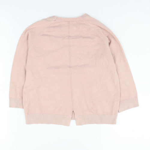 Zara Girls Pink Pullover Jumper, 3/4 Sleeve, Size 7 Years
