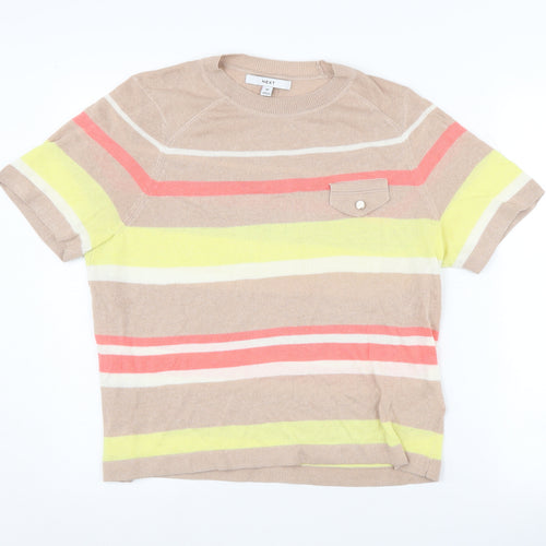Next Women's Multicoloured Striped T-Shirt Size 14