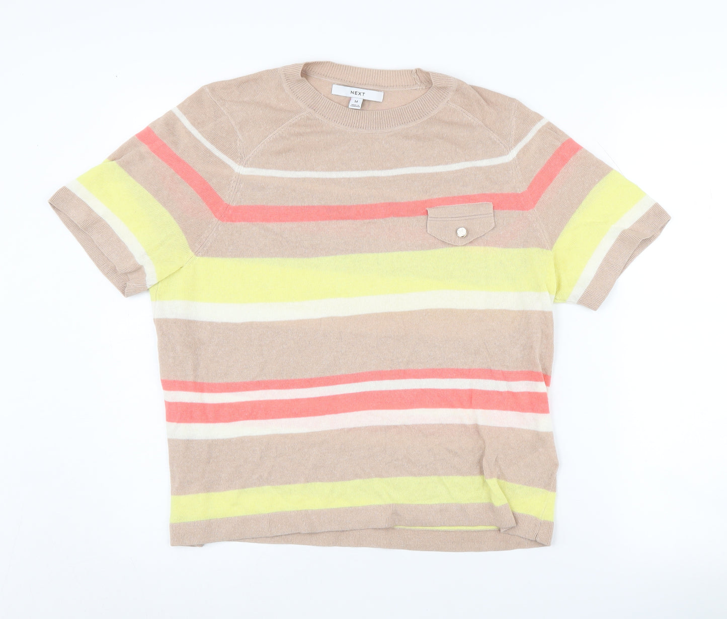 Next Women's Multicoloured Striped T-Shirt Size 14