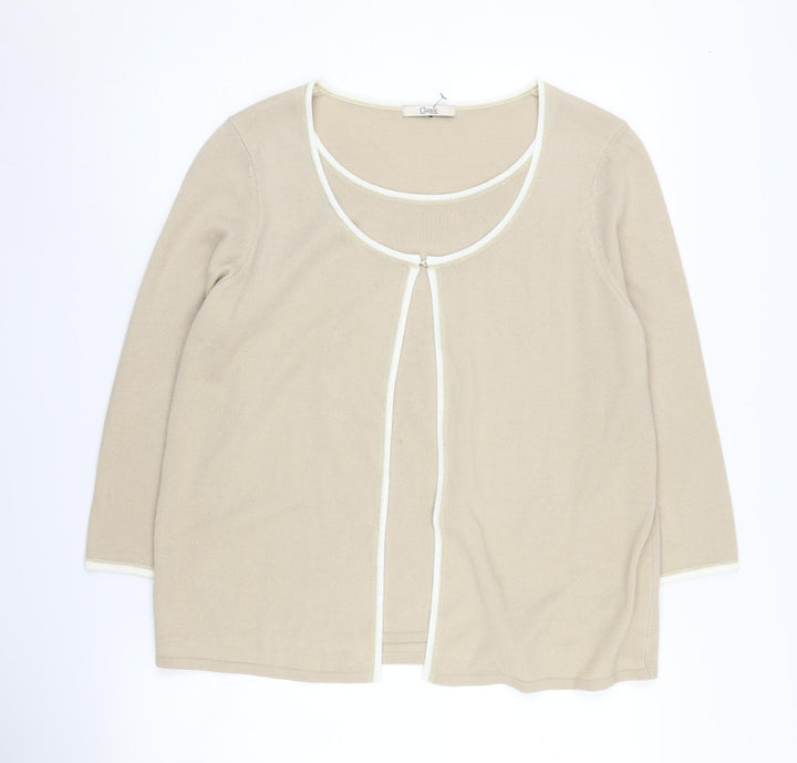 Marks and Spencer Women's Beige Cardigan Size 16