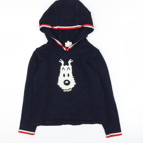Les Aventures de Tintin Boys Blue Pullover Hoodie Size 6 Years